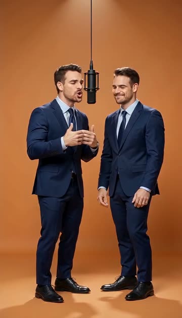 RoboNeo Hotel Lobby AI - Turn two photos into an orange-booth duo video